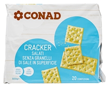 CONAD CRACKER SENZA GRANELLI DI SALE IN SUPERFICIE CONAD CRACKER SENZA GRANELLI DI SALE IN SUPERFICIE