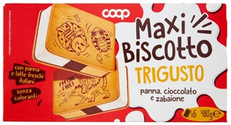 COOP MAXI BISCOTTO TRIGUSTO PANNA, CIOCCOLATO E ZABAIONE COOP MAXI BISCOTTO TRIGUSTO PANNA, CIOCCOLATO E ZABAIONE