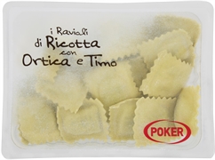 POKER I RAVIOLI DI RICOTTA CON ORTICA E TIMO