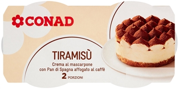CONAD TIRAMISÙ - CREMA AL MASCARPONE CON PAN DI SPAGNA AFFOGATO AL CAFFÈ