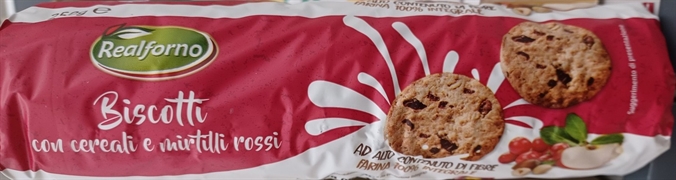 REALFORNO (LIDL) BISCOTTI CON CEREALI E MIRTILLI ROSSI
