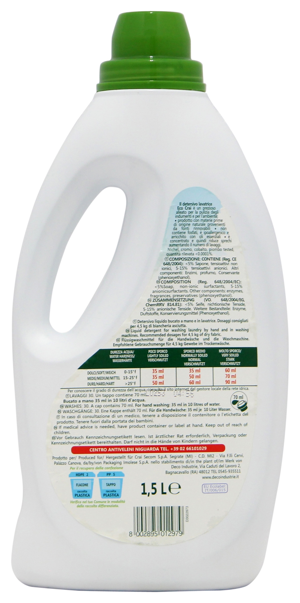 CRAI ECO DETERSIVO LAVATRICE IPOALLERGENICO