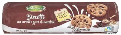 REALFORNO (LIDL) BISCOTTI CON CEREALI E GOCCE DI CIOCCOLATO