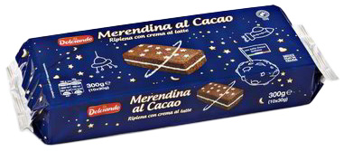 DOLCIANDO (EUROSPIN) Merendina al cacao ripiena con crema al latte