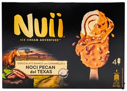 NUII NUII, CIOCCOLATO BIANCO CON CARAMELLO E NOCI PECAN DEL TEXAS 4 PEZZI 264 G
