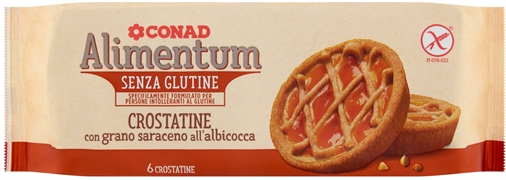 CONAD ALIMENTUM SENZA GLUTINE CROSTATINE CON GRANO SARACENO ALL'ALBICOCCA