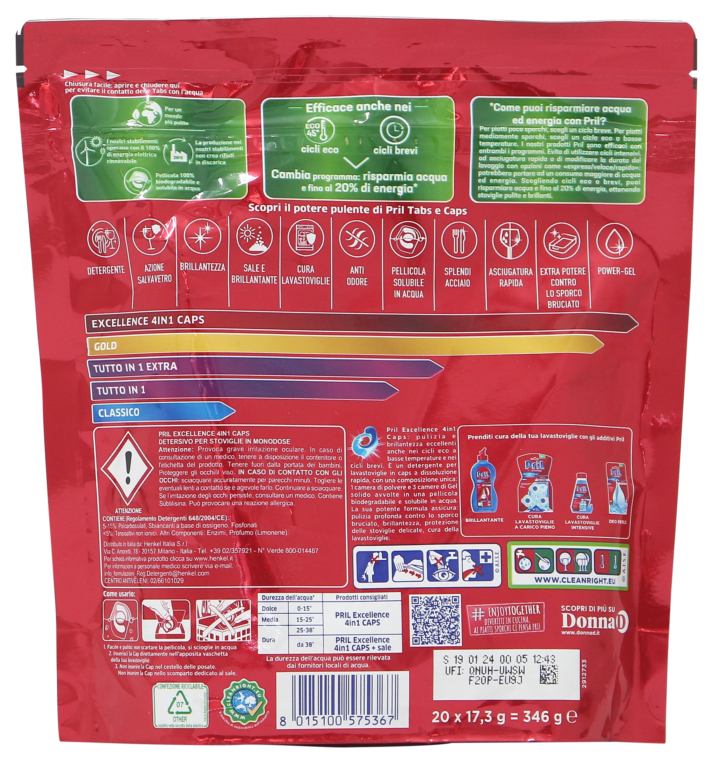 PRIL EXCELLENCE 4 IN 1 CAPS