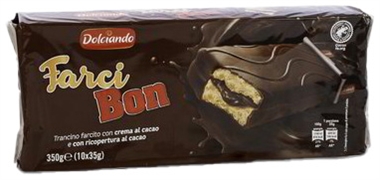 DOLCIANDO (EUROSPIN) FARCIBON CON CREMA AL CACAO E RICOPERTURA AL CACAO