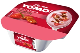 YOMO YOGURT ALLA FRAGOLA PIÙ MANDORLE CARAMELLATE