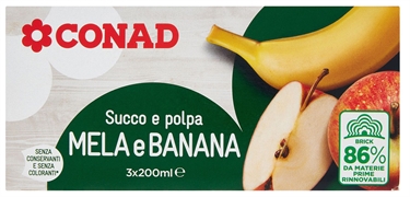 CONAD Succo e polpa mela e banana