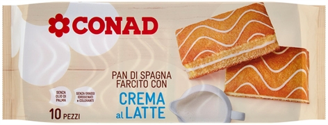 CONAD Pan di spagna farcito con crema al latte