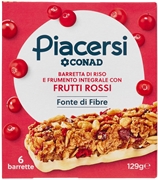 CONAD PIACERSÌ BARRETTA DI RISO E FRUMENTO INTEGRALE CON FRUTTI ROSSI
