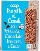 COOP BARRETTE DI CEREALI CON QUINOA, CIOCCOLATO FONDENTE E COCCO