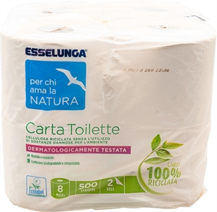 ESSELUNGA PER CHI AMA LA NATURA CARTA TOILETTE 100% RICICLATA
