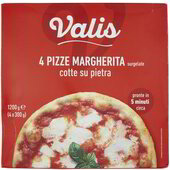 VALIS 4 PIZZE MARGHERITA COTTE SU PIETRA