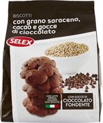 SELEX BISCOTTI CON GRANO SARACENO, CACAO E GOCCE DI CIOCCOLATO