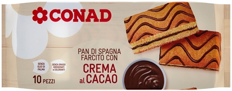 CONAD PAN DI SPAGNA FARCITO CON CREMA AL CACAO