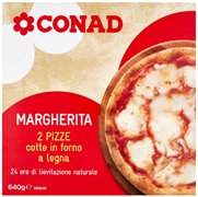 CONAD Margherita 2 pizze cotte in forno a legna