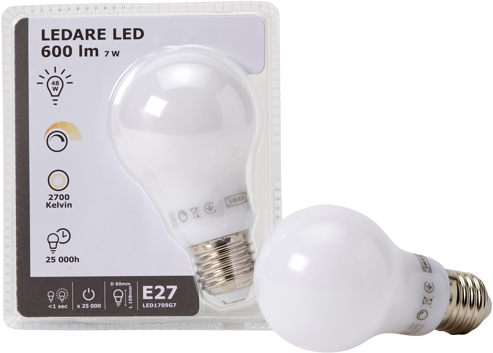 Test e Recensione IKEA LEDARE LED E27 600 LUMEN DIMMING | Altroconsumo