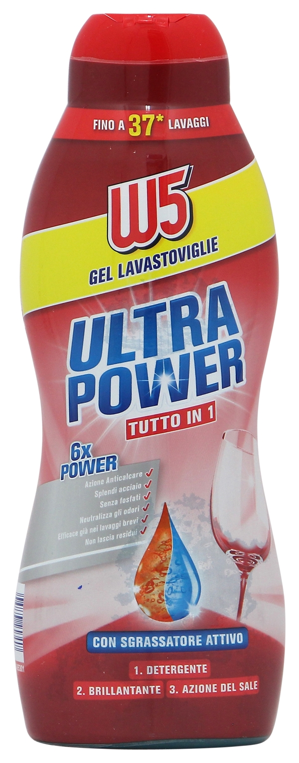Detersivo W5 (LIDL) GEL LAVASTOVIGLIE ULTRA POWER TUTTO IN 1, test e